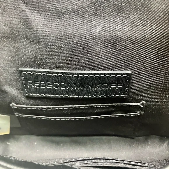 New NWT Rebecca Minkoff chevron quilted small Love crossbody black bag purse - Picture 11 of 16